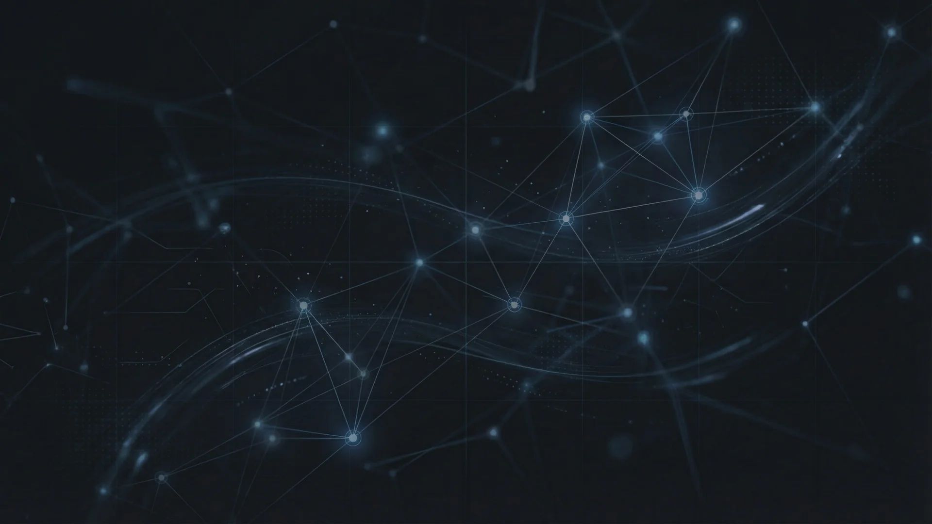Abstract data visualization network on dark background